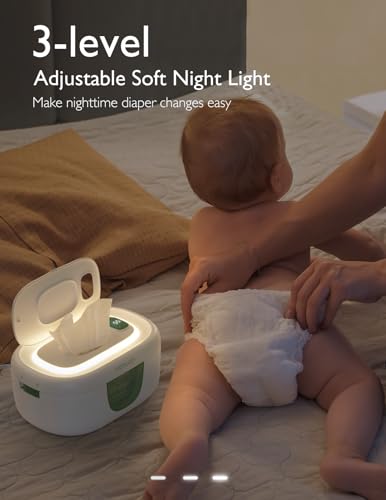 Chauffe-lingettes bébé grande capacité et distributeur à ressort rapide