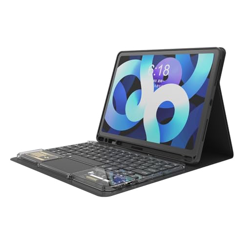 Étui Clavier Transparent iPad Pro 11 2024 Coque Rétroéclairée Noir