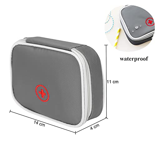 Image of Mini First Aid Kit 2 Pack Empty Medicine Bag Cute Storage Bag for Office Travel Vehicle Beach Emergency Zipper Pouch with Mesh Pockets Small Size Survival Medical Packet Fit for Handbag Purse