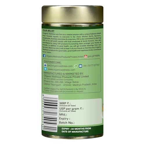 Image of Organic Wellness The Original Tulsi Herbal Tea 100g Tin | Natural Immunity Booster | Reduces Stress and Anxiety | Supports Detox and Blood Sugar Balance | Eases Joint Pain | Promotes Stomach Health