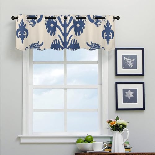 Cenefas rústicas para cocina de dragón azul Regalia, pack de 2 cortinas de 52 x 18 pulgadas 4