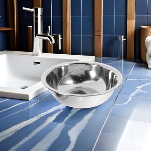 2 Bañeras de acero inoxidable de 29cm con diseño moderno y funcional 8