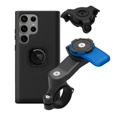 Image of Quad Lock Motorcycle Handlebar Mount Kit with Vibration Dampener and MAG Phone Case for Samsung Galaxy S23 Ultra