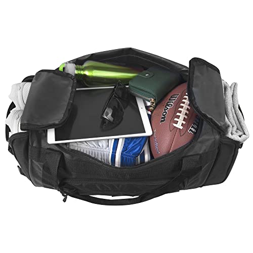 Large Travel Duffle Bag With Shoe Compartment, Shoulder Strap For Gym, Men, Women With Wet Pocket, 24 Inch, 50 Liter (Black) #TOP2