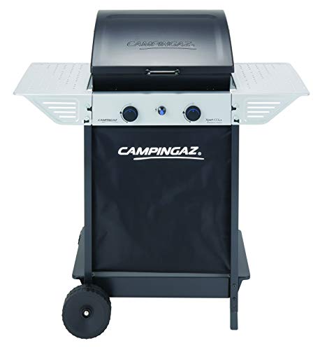 Campingaz Gas Grill Xpert 100 L, Grill Carrello con Coperchio a Due fuochi, – Termometro, Due Ripiani Laterali