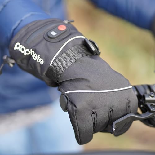 Gants cyclisme chauffants tactiles Prophete taille S/M batterie noire