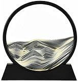 Moving Sand Art Picture 10-inch Round Glass Mobile Sand Stanz 3D Deep Sea Sandscape in Motion Display for Home Decor and Office