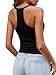 Imily Bela Womens Racerback Tank Tops Summer V Neck Ribbed Knit Yoga Workout Camisole Top Black