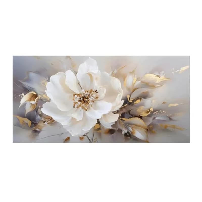 Tableau abstrait floral AEFOUU grand format 40x80cm