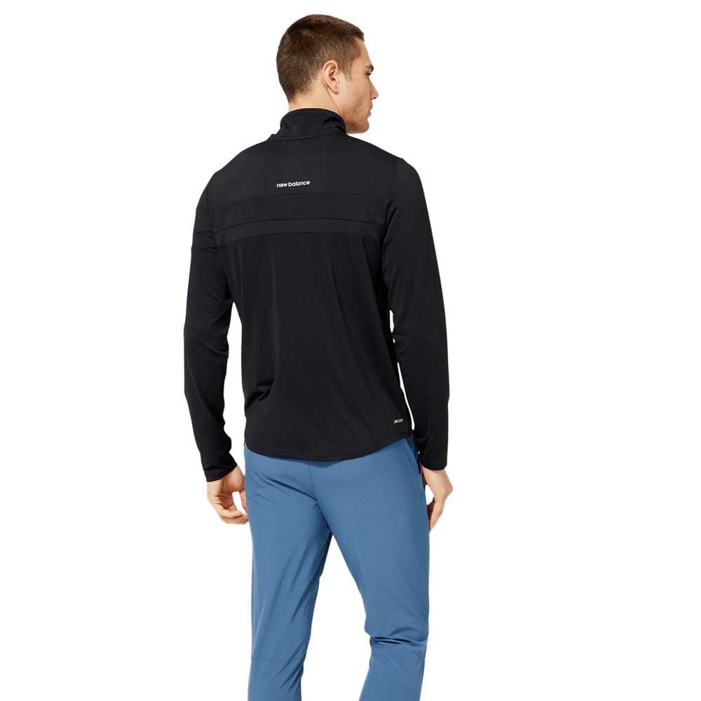 New Balance Men's Accelerate Half Zip, New Black, Small
