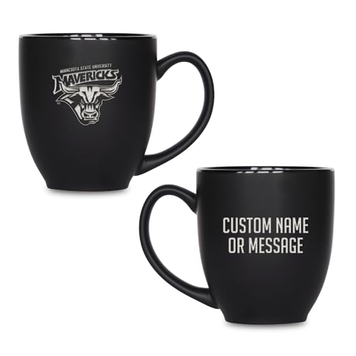 Image of Rico Industries NCAA Primary 15-Oz Personalized Matte Black Bistro Mug - for Hot or Cold Drinks