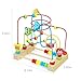 QZMTOY Bead Maze Toy for Toddlers Wooden Bead Toys Colorful Roller Coaster Preschool Educational Toys for Kids Classic Birthdday Gift for Toddlers Baby Infant Boys Girls…