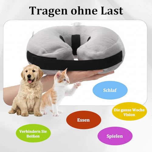 Aufblasbare Halskrause Für Hunde, Weicher Hundekragen Mit LeckSchutz, Ideal Für Hunde Jeder Größe, Einfache Handhabung Und Langlebig