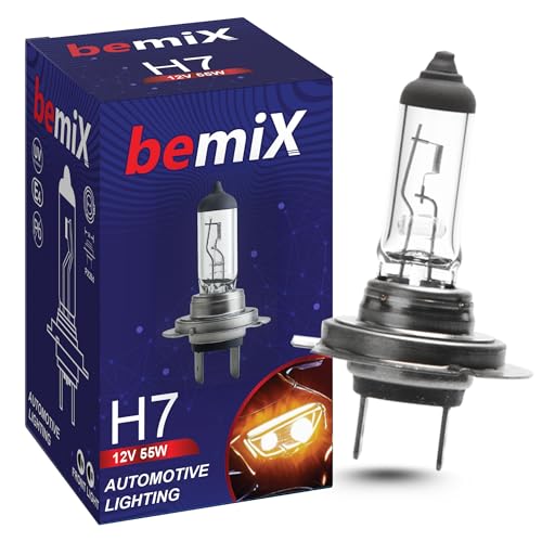bemiX 10x H7 Auto-Lampe 12V 55W PX26d – Halogen Scheinwerferlampen für Abblendlicht, Fernlicht, Nebellicht – Ersatzlampen im Vorratspack 10 Stück
