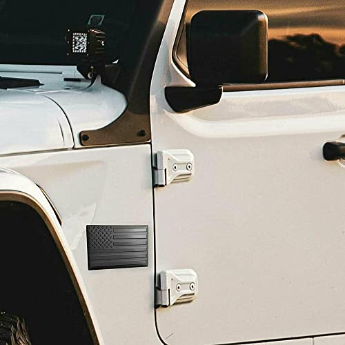 Image of American Flag Style Emblem Embossed 3D Badge Decals,Car Side Fender Rear Trunk Sticker Letters,Forward and Reverse 2pcs (Black)