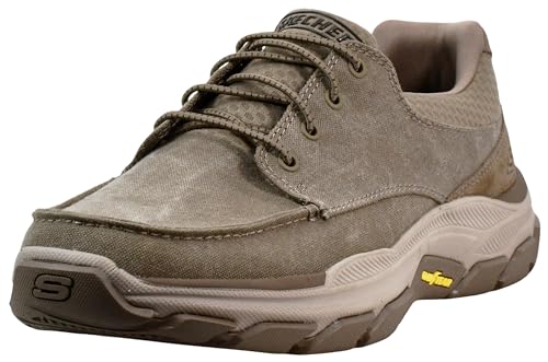 Skechers Men's Respected-Loleto Moc Toe Bungee Lace Slip On, Khaki, 13 M US