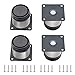 RUIZHI 4 gambe rotonde regolabili per mobili, in metallo e acciaio inox, 50 x 50 mm, gambe per mobili da cucina, gambe regolabili in altezza, per divani, tavoli, armadi con viti