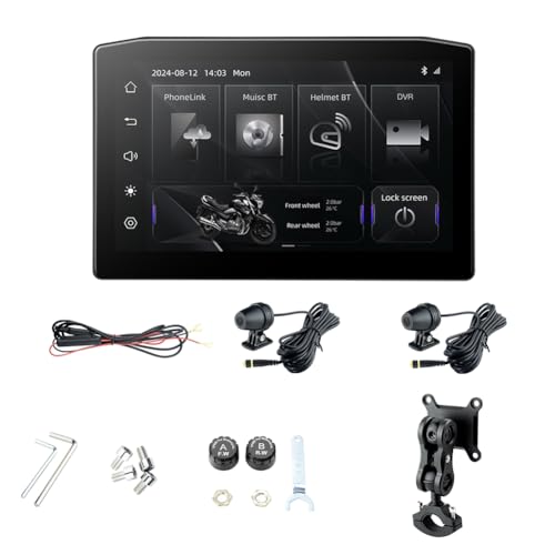 Fangxuee Tablero Digital Portátil de 6,25 Pulgadas con Pantalla Extraíble Antirrobo y Navegación Inalámbrica para Motocicletas CarPlay Moto Android Auto.