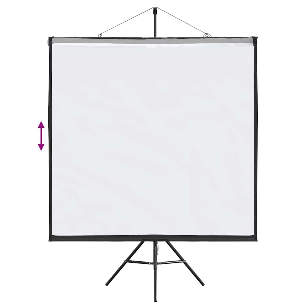Schermo per proiettore con treppiede, 81 pollici, 1:1, portatile, per home theater, presentazioni e lezioni, pieghevole, estensibile, opaco, riflettente, telaio stabile