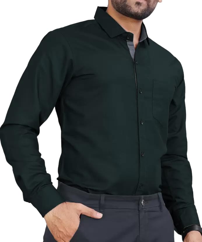 Image of Tee Projekt Premium Plain Cotton Shirt for Men | Cotton Shirt | Casual Shirt | Solid Shirt | Full Sleeves | Formal Shirt