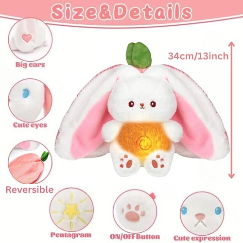 Image of Breathing Reversible Rabbit Toy & Jumping Bunny, Real Stuffed Pet Plush Toys, Bunny Soft Toy for Kids, Fluffy Musical & Jumping Toy, Anxiety Relief Rabbits (Breathing+Walking Rabbit)