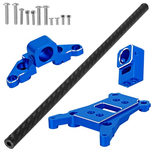 BRCatWPark Carbon Fibre Chassis Brace Upgrades Part for 1/10 Rustler 4WD (VXL)/Slash 4X4 LCG(VXL),RC Aluminum Chassis Brace Kit Hops Up, Replace Part#6730,Navy Blue