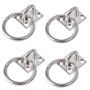 4 pcs Horse Tie up Rings on Plate with Ring,Decking Rope Fittings for ...
