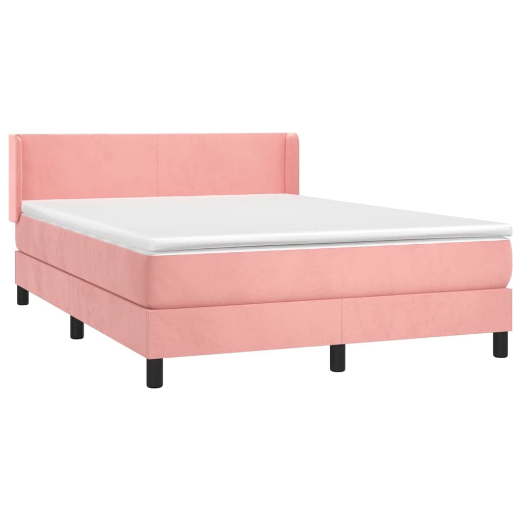 Velluto Rosa a Molle Insacchettate Pieghevole 140x200 cm con Materasso