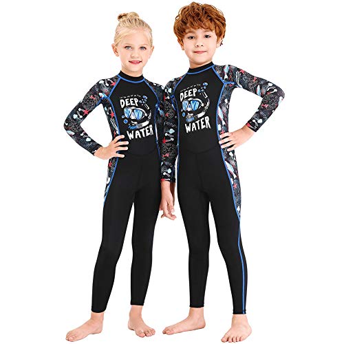 Image of Full Body Kids Swimsuit One Piece Rash Guard Long Sleeve Wetsuit Skin for Girls Boys