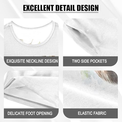 Sloth Branch Leaves White Pajama Set Short Sleeve Summer Pajamas Shorts Sets PJ Clothes Set Soft 5Y4