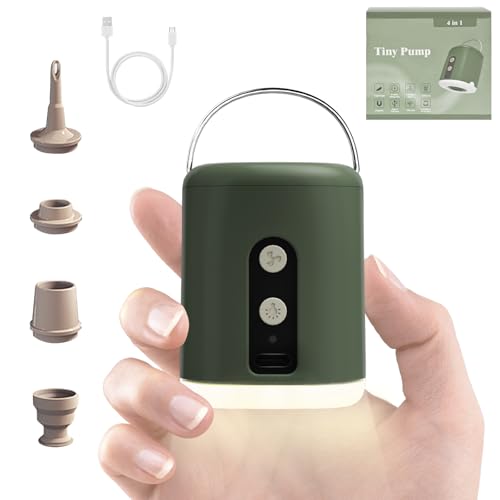 Inflador Colchón Hinchable, Hinchador Eléctrico De 1600mAh con Inflado, Succión, Luz LED, Hinchador Colchón Hinchable con 4 Boquillas para Inflar Juguetes De Piscina, Flotadores Y Bolsas De Vacío