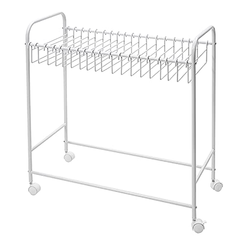 Chariot de rangement pour pantalons roulant avec 20 cintres noirs