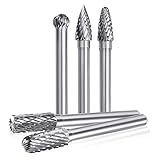 5pcs Tungsten Carbide Rotary Burr Set, Rotary Burr Tool with 6 mm (1/4