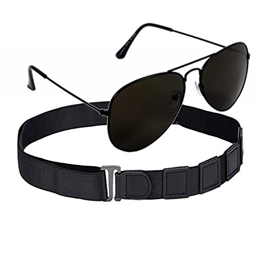 Image of Aviator UV protected Black Sunglass with Shirt Tucker Belt Shirt Stay belt for men women girls & boys