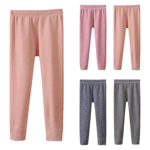 Girls Soft Cotton Leggings Full Length Solid Tights Toddler Comfy Warm Thermal Lined Stretchy Leggings Fall Winter Pants