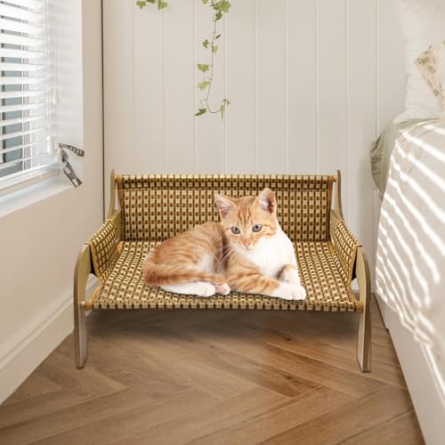 Generico Für Haustiere- Katzensofa | Hundesofa aus atmungsaktivem Stoff, Sofa für Hunde und Katzen für drinnen und draußen, erhöhtes Bett für kleine Haustiere-3