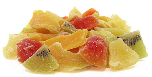 Mixed Dried Fruit Chunks By It's Delish, 5 Lbs Bulk – All Natural Refreshing Snack – Mix Of Pineapple, Papaya, Mango, And Kiwi Slices – Low Sugar, No Sulphur, No Color Added – Kosher #TOP3