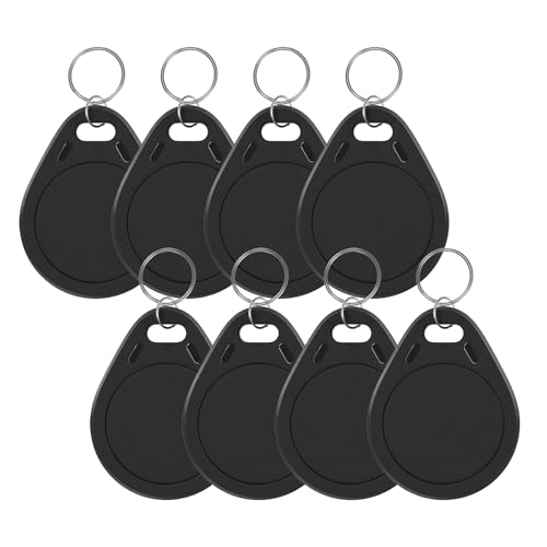 Porte-clés NFC NTAG215 lot de 8 badges noirs programmables 504 octets pour smartphone