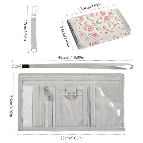 ALAZA Kids Wallets for Boys Girls Toddler Trifold Wallet Children Small Pink Floral with Zipper Coin Pocket3