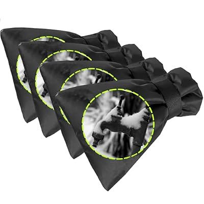 Outdoor Faucet Cover for Winter - Pro 7.1"W x 9.8"H - 4 PACK Outdoor Water Faucet Cover Socks for Winter Freeze Protection Pipe Insulation Reusable Waterproof Insulated Spigot backflow Cover - Black