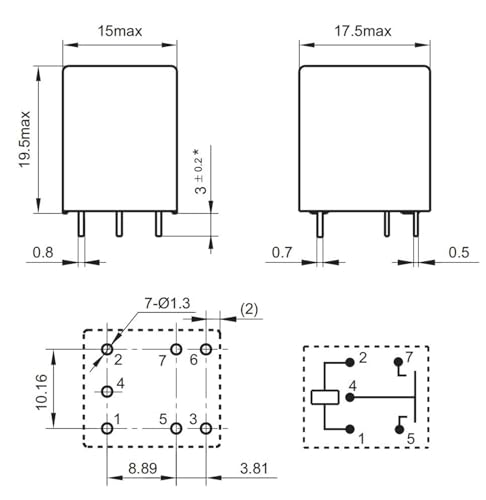 Relais 4117-2A-9V 12V 24V micromodule de commande pour circuit imprimé