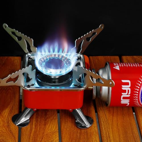 Image of Portable Camping Stove Burner, Outdoor Strong Firepower Camping Gas Stove Folding Lightweight Stove for Outdoor Hiking Cooking
