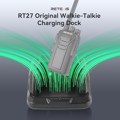 Retevis RT27 Ladegerät für Funkgerät, Originale Ersatz-Ladestation mit USB-Anschluss, Kompakt und Robust, Kompatibel mit RT27, für Lager und Gewerbe, Schwarz (1 Stück)