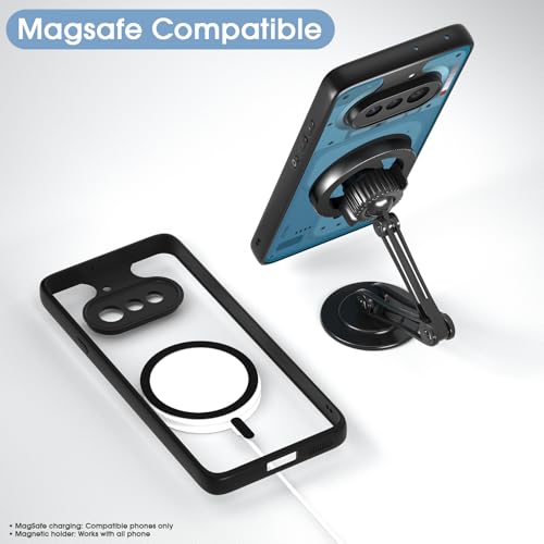Image of Pikkme Back Cover for Nothing Phone 4a 5G Compatible with Mag-Safe | Shockproof Design | Hard Transparent Back Case (Black Mag-Safe)