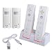 Insten Dual Charging Station with 2 Rechargeable Batteries & LED Light for Nintendo Wii / Wii U Remote Control, White Controller Charger Dock - (Original Wii Controllers Not Included) Retail Packaging