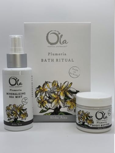 Ola Tropical Apothecary Plumeria Gift Set, Body Butter, Mist & Bath Ritual