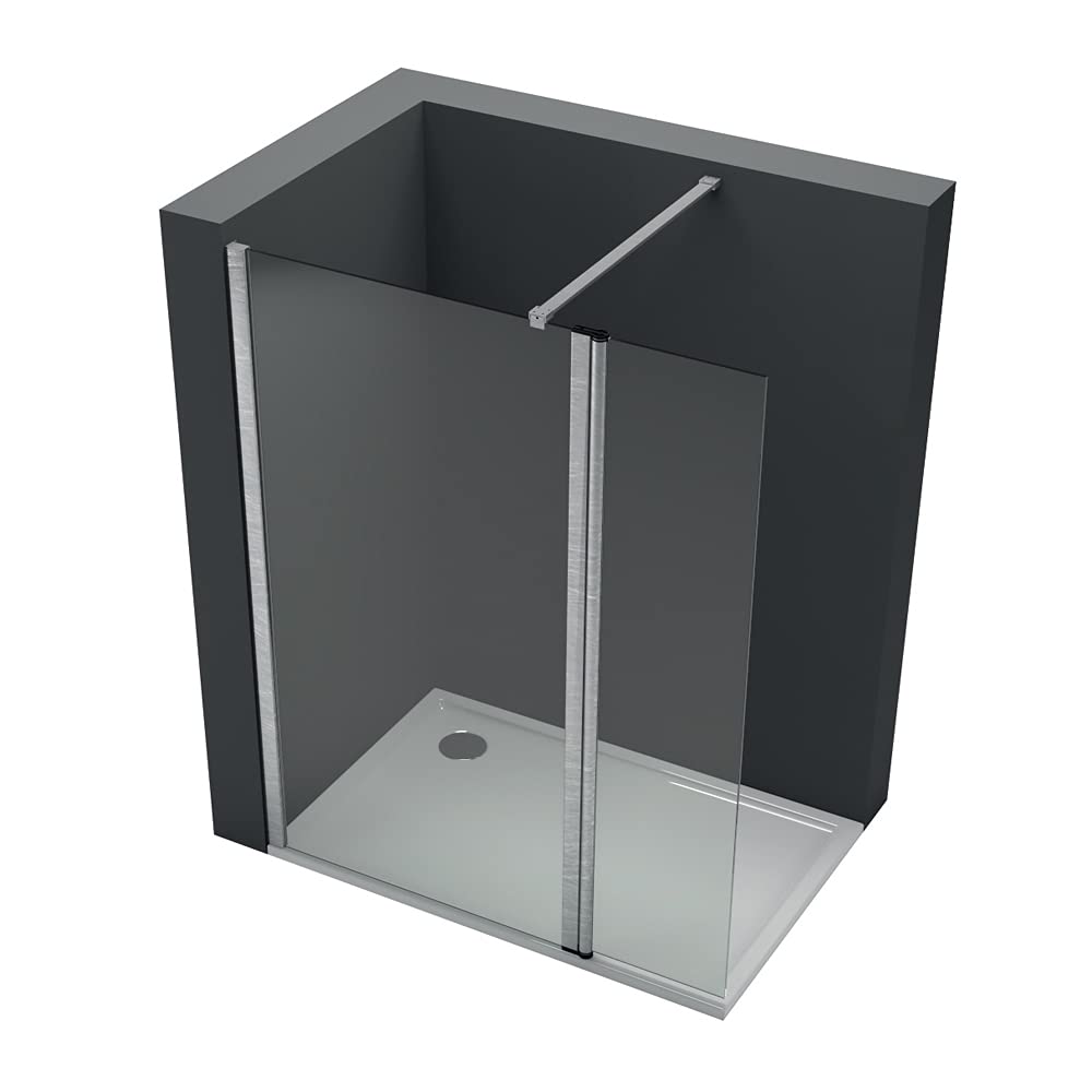 Ogomondo Walk-in Doccia con Anta basculante e Staffa Cristallo 8 Mm