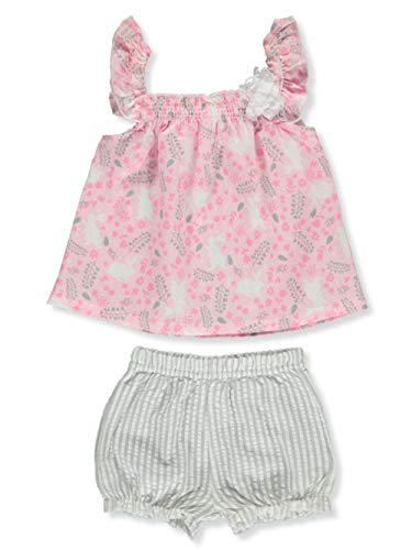 Little Beginnings Baby Girls' 2-Piece Rabbit Flowers Diaper Cover Set - Pink, 6
