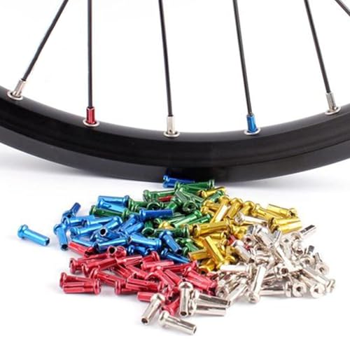 100pcs Aluminum Alloy Bike Brake Cable Caps Shift Cable Gear Wire End Tips Crimps for Road Bike and Mountain Bicycle