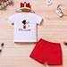 IBTOM CASTLE Baby Boy Mouse 1st Birthday Outfits Toddler Short Sleeve Cotton Tops & Crown & Shorts Sets Cake Smash Baby Boy Clothes Red & 1st 1T